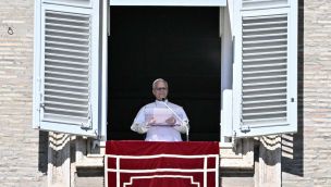 El Papa León XIV durante el Angelus