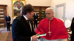 Papa León XIV y Javier Milei