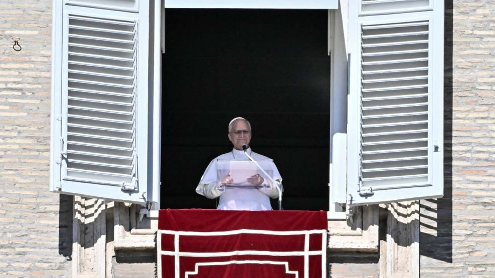 El Papa León XIV durante el Angelus