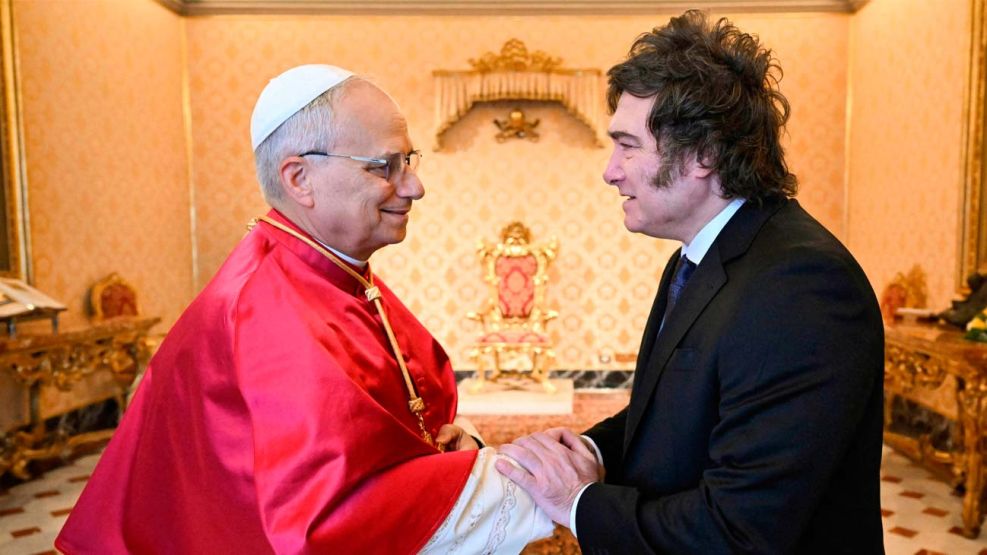 Papa León XIV y Javier Milei