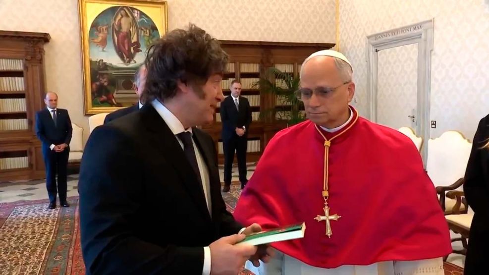 Papa León XIV y Javier Milei
