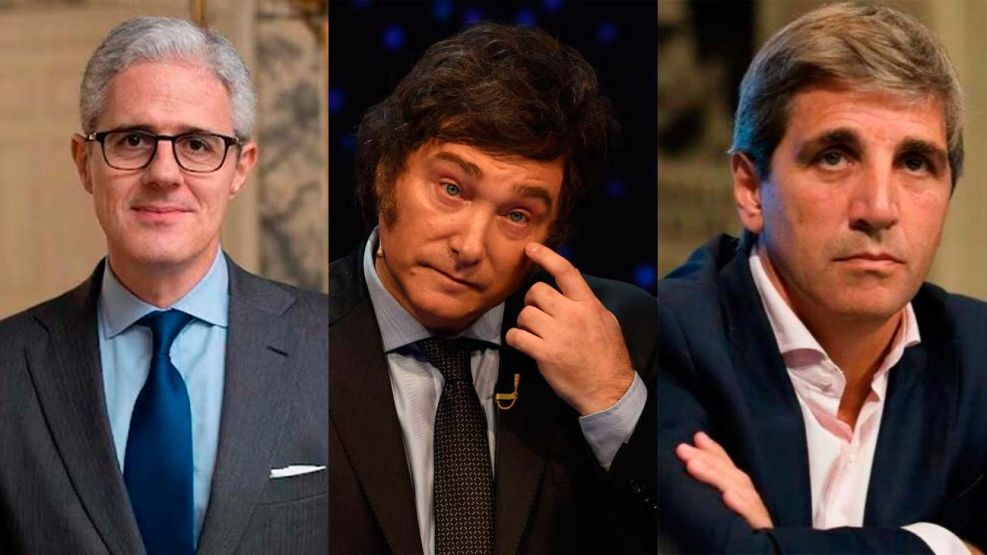 Alberto Ades, Javier Milei y Luis Caputo
