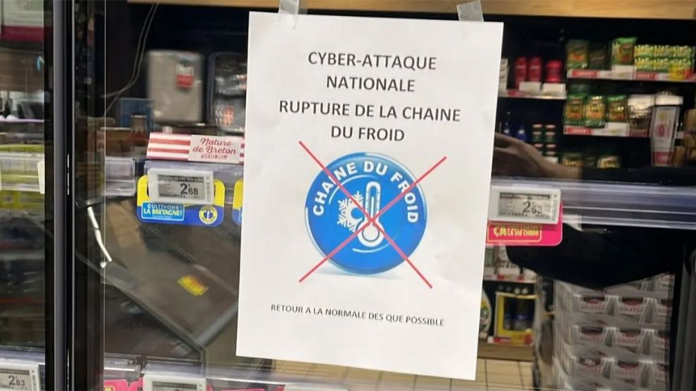 "Cadena de frío rota por ciberataque", los carteles en supermercados franceses.