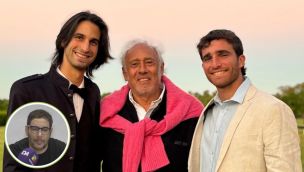 Gustavo Yankelevich junto a sus dos nietos varones y Rodrigo Lussich