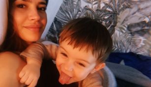 Celeste Cid con su hijo Antón