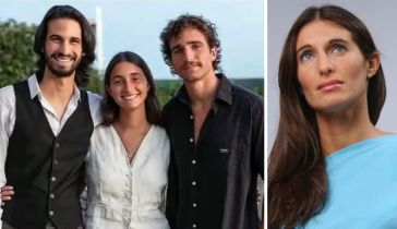 Romina Yan y sus tres hijos