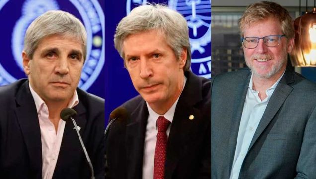 Luis Caputo, Santiago Bausili y Juan Ernesto Curutchet