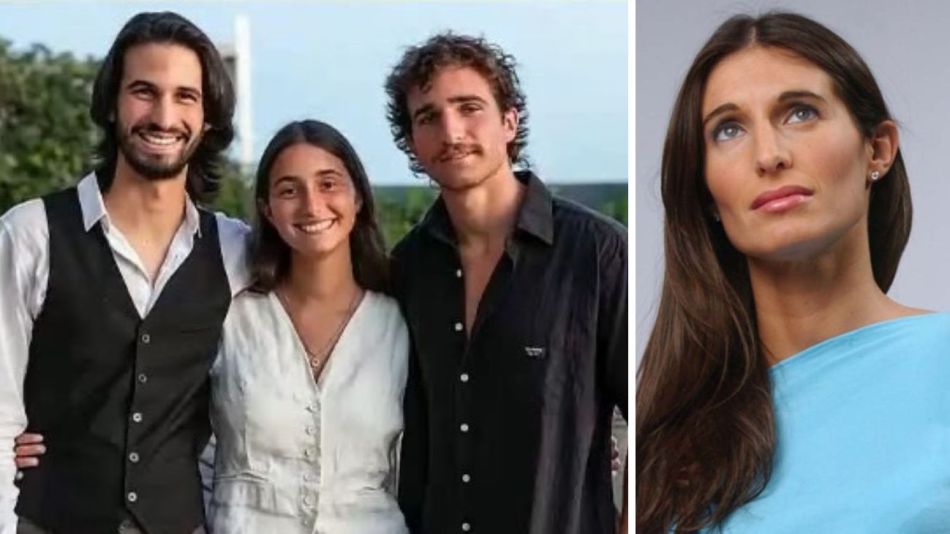 Romina Yan y sus tres hijos