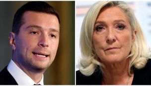 Jordan Bardella y Marine Le Pen.