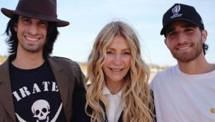 Cris Morena con sus nietos Franco y Valentin