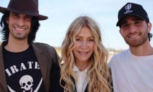 Cris Morena con sus nietos Franco y Valentin