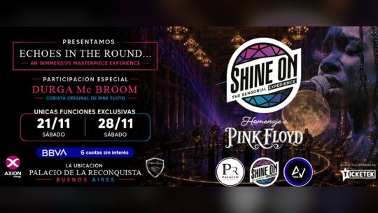 Pink Floyd inmersivo en el Palacio de la Reconquista: vuelve Shine On con Durga McBroom