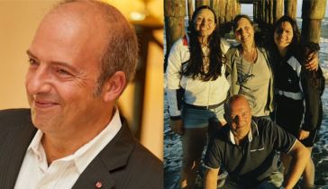 Fernando Confessore junto a sus hijas y su esposa