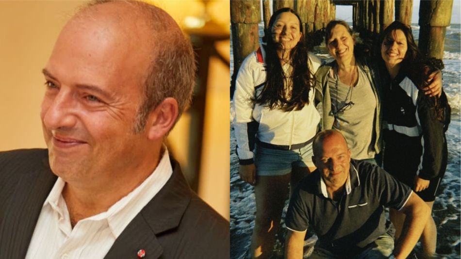 Fernando Confessore junto a sus hijas y su esposa