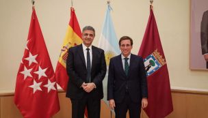 El Jefe de Gobierno, Jorge Macri y el Alcalde de Madrid, José Luis Martínez-Almeida
