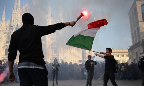 Protestas en Milan, Italia. 18102026