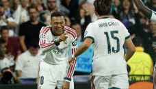 Kylian Mbappé con Real Madrid en Champions League