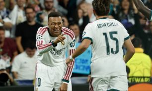 Kylian Mbappé con Real Madrid en Champions League
