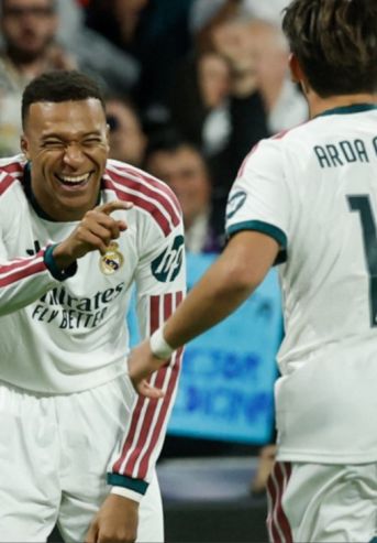 Kylian Mbappé con Real Madrid en Champions League