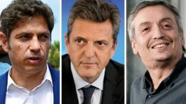 Kicillof, Massa y Máximo Kirchner