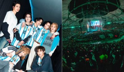 BTS con la camiseta de la Selección tras su primer show en Argentina