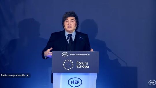 Revelan que los sponsors pidieron no aparecer en el discurso de Milei en España