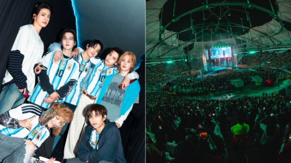BTS con la camiseta de la Selección tras su primer show en Argentina