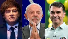 Javier Milei, Lula Da Silva y Flavio Bolsonaro