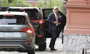 El ministro Mahiques entrando a Casa Rosada