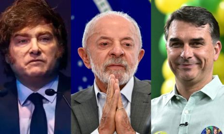 Javier Milei, Lula Da Silva y Flavio Bolsonaro