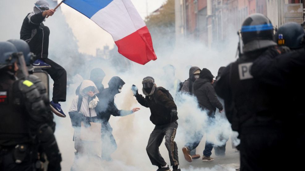 Incidentes en las protestas callejeras en Francia.