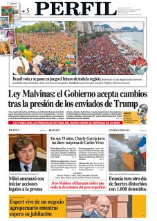 La tapa del Diario PERFIL del domingo 25 de octubre de 2026