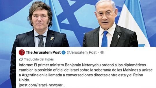 Milei celebró un informe que anticipa el sorpresivo respaldo israelí sobre Malvinas