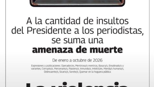 La Academia Nacional de Periodismo advierte: “A la cantidad de insultos del Presidente, se suma una amenaza de muerte “