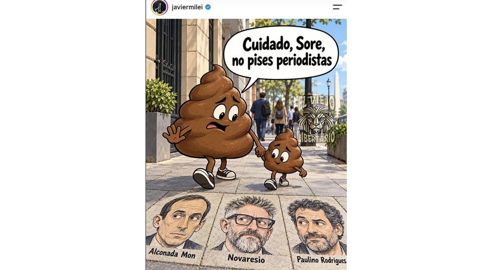 Enésimo posteo de Javier Milei contra los periodistas...