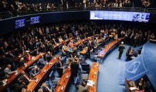 Vista general del pleno del Senado Federal en Brasilia el 1 de febrero de 2023
