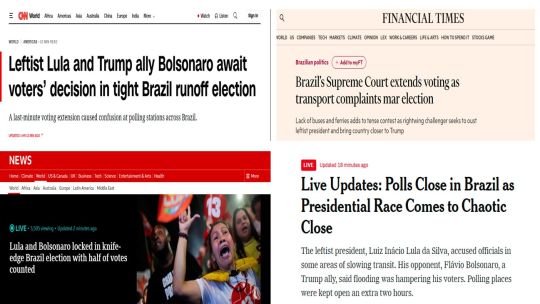 La mirada de la prensa internacional sobre las elecciones en Brasil: "caótica" y "reñida"