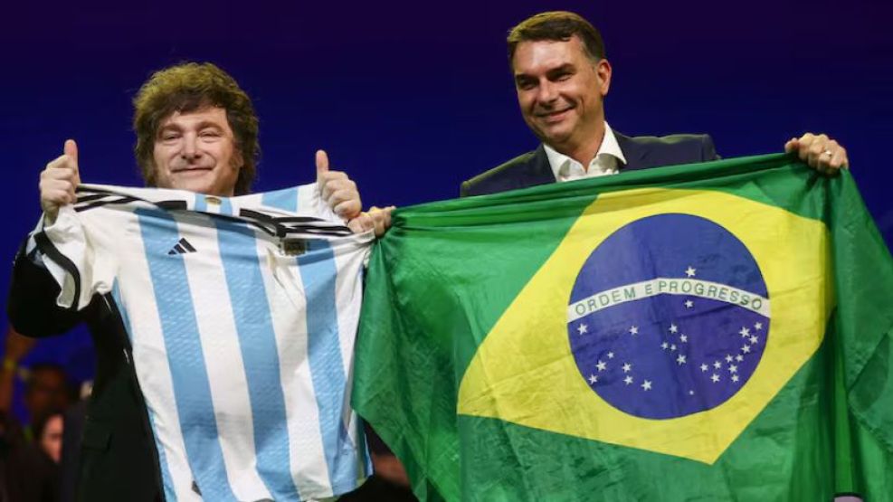 Javier Milei y Flavio Bolsonaro