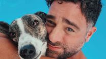 Diego Poggi junto a su perro