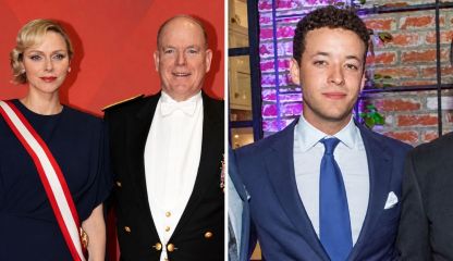 Charlene de Mónaco, su esposo Alberto y Antoine de Massy