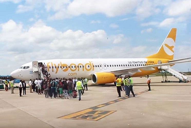 Flybondi. Por ahora es la única aerolínea que está operativa.