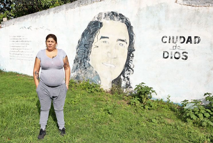 Mural. El retrato de Pájaro, un símbolo del barrio donde se crió.