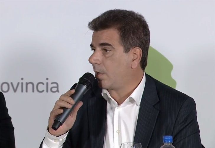 Cristian Ritondo, ministro de Seguridad bonaerense, en conferencia de prensa.
