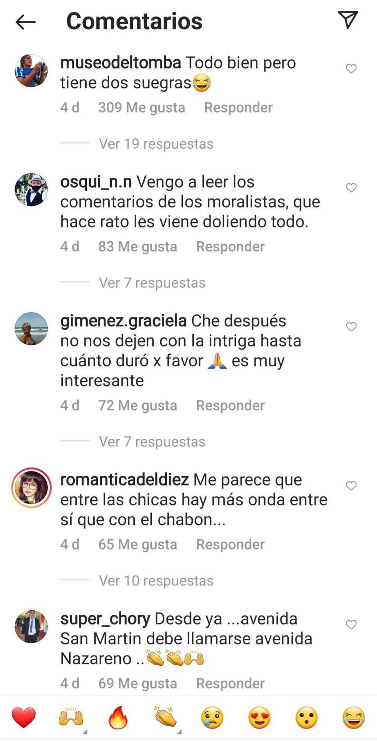 Comentariros en redes sociales
