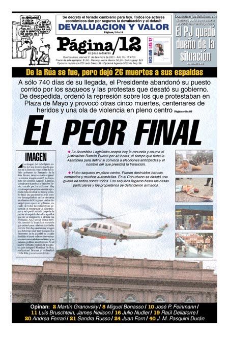 diarios del 21 de diciembre del 2001