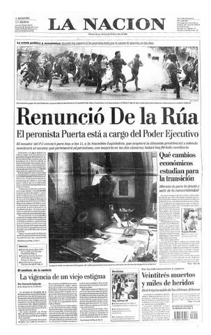 diarios del 21 de diciembre del 2001