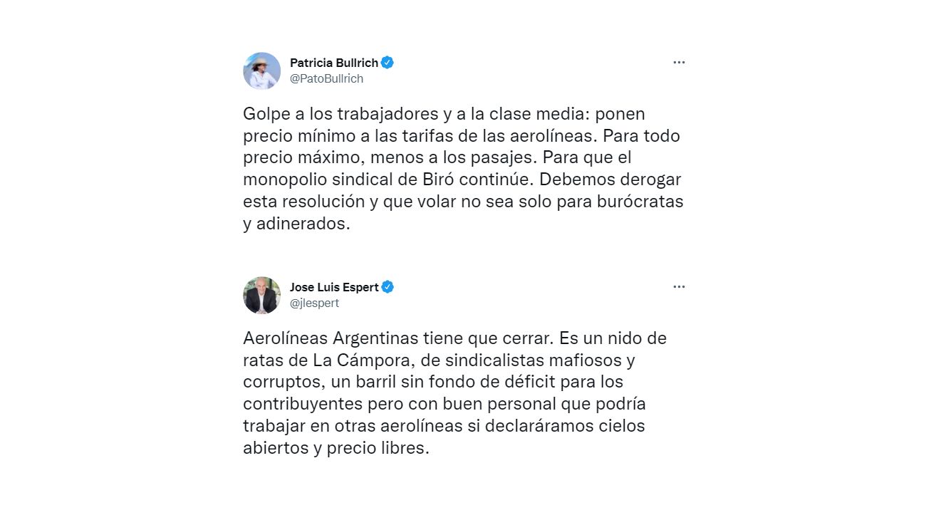 Oposición Rechazo Tarifas