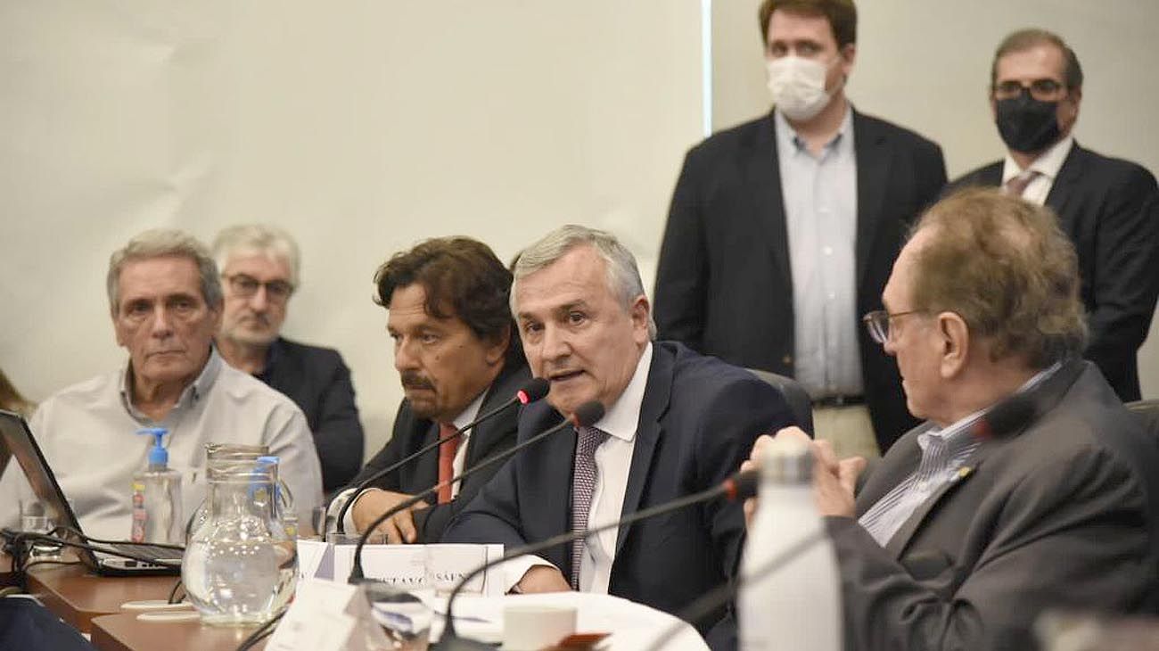 El gobernador Morales en su exposición