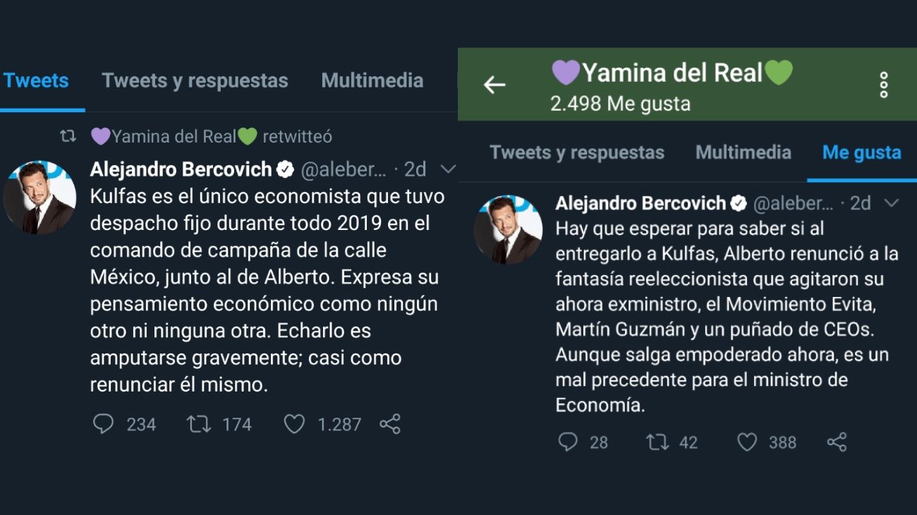 Mensajes de apoyo a Kulfas