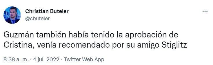 Tweet Buteler sobre Batakis